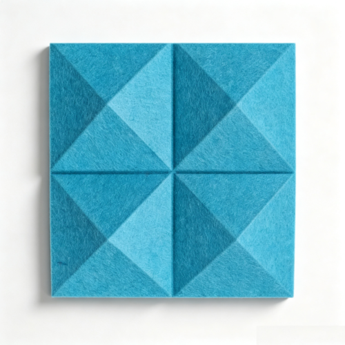 Light blue diamond 3D acoustic panel polyester sound diffusion tile