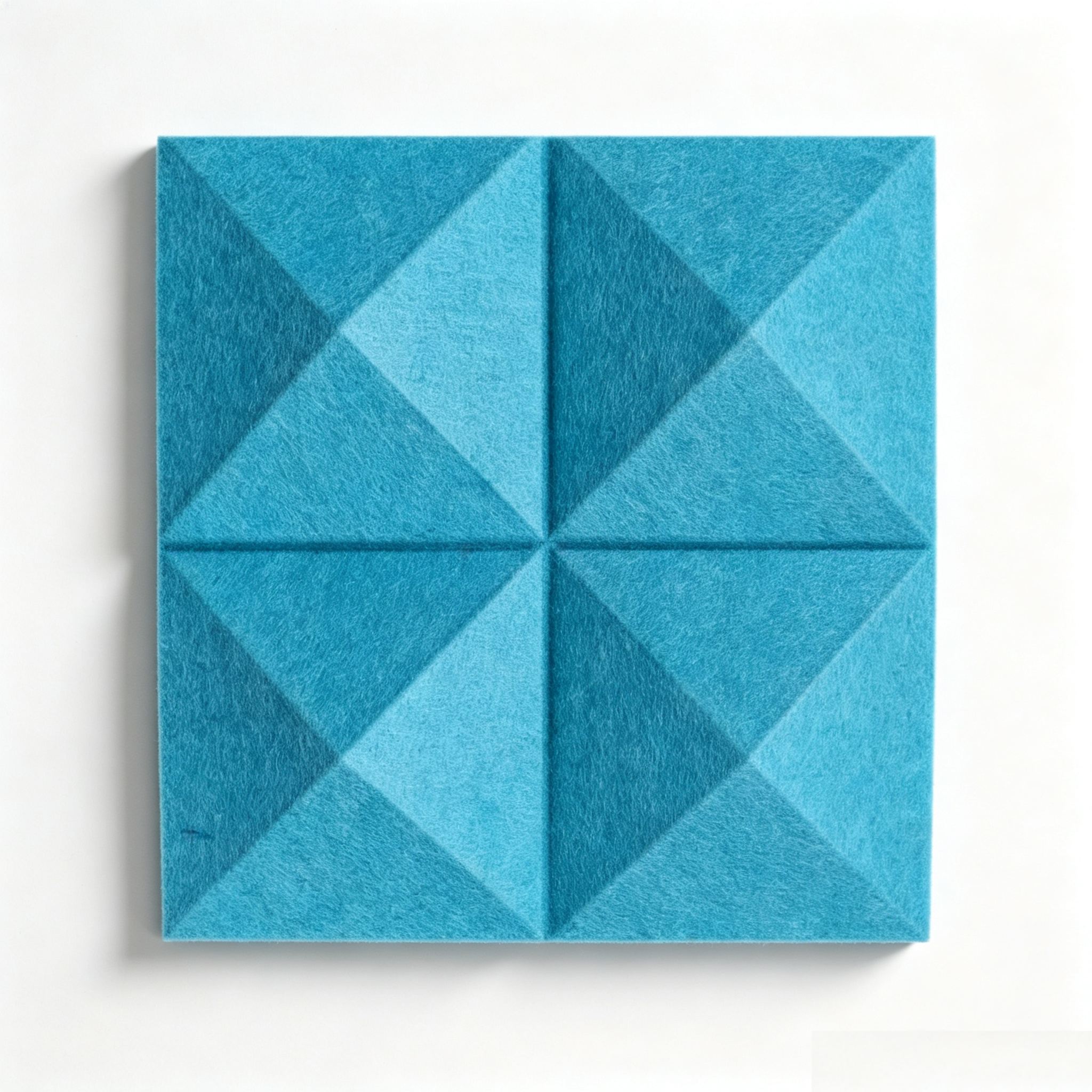 Light blue diamond 3D acoustic panel polyester sound diffusion tile