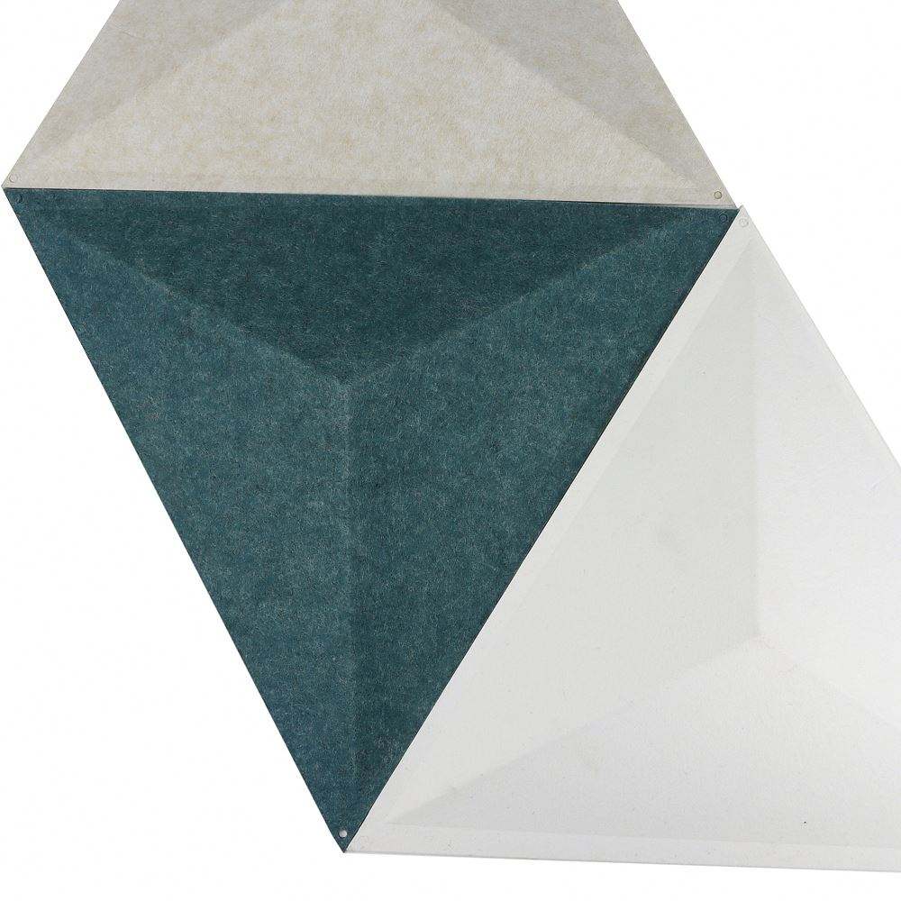 Teal and white combined pyramid 3D acoustic panel product shot