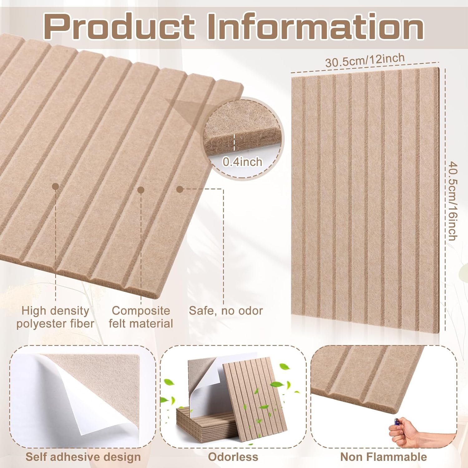 Grooved polyester acoustic panel specification and installation guide sheet