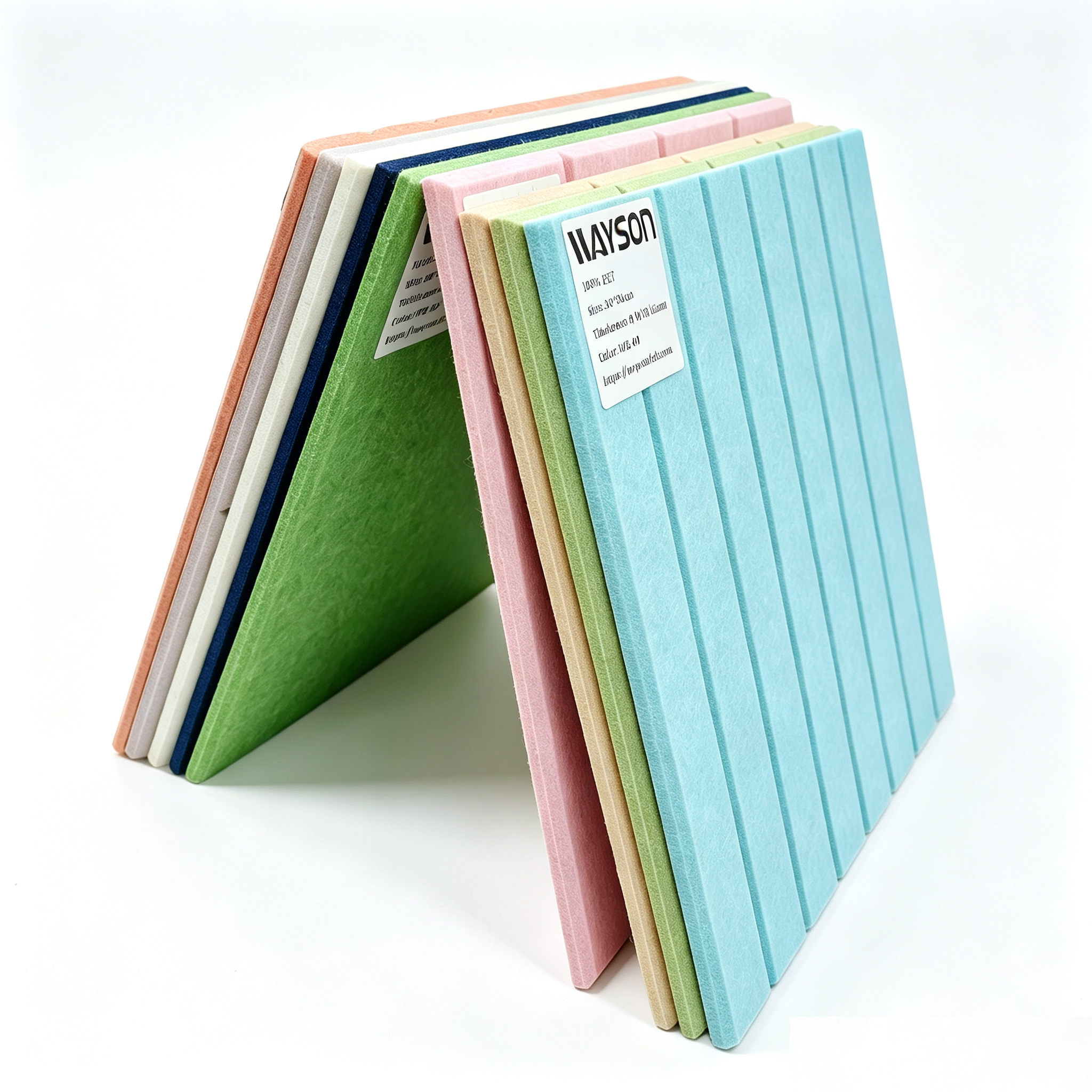 V‑grooved polyester fiber acoustic panels assorted colors for wall sound absorption