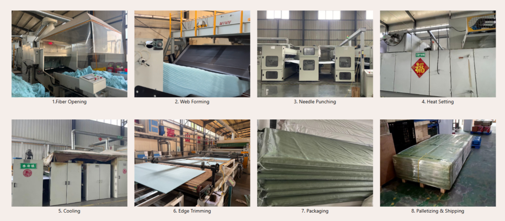 Polyester acoustic panel full production process in factory