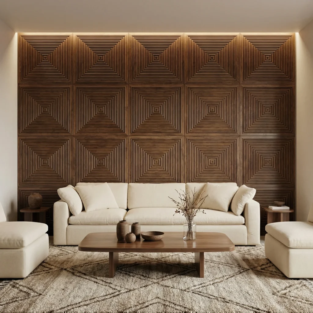 Wood look polyester fiber acoustic panel, decorative sound absorbing panel