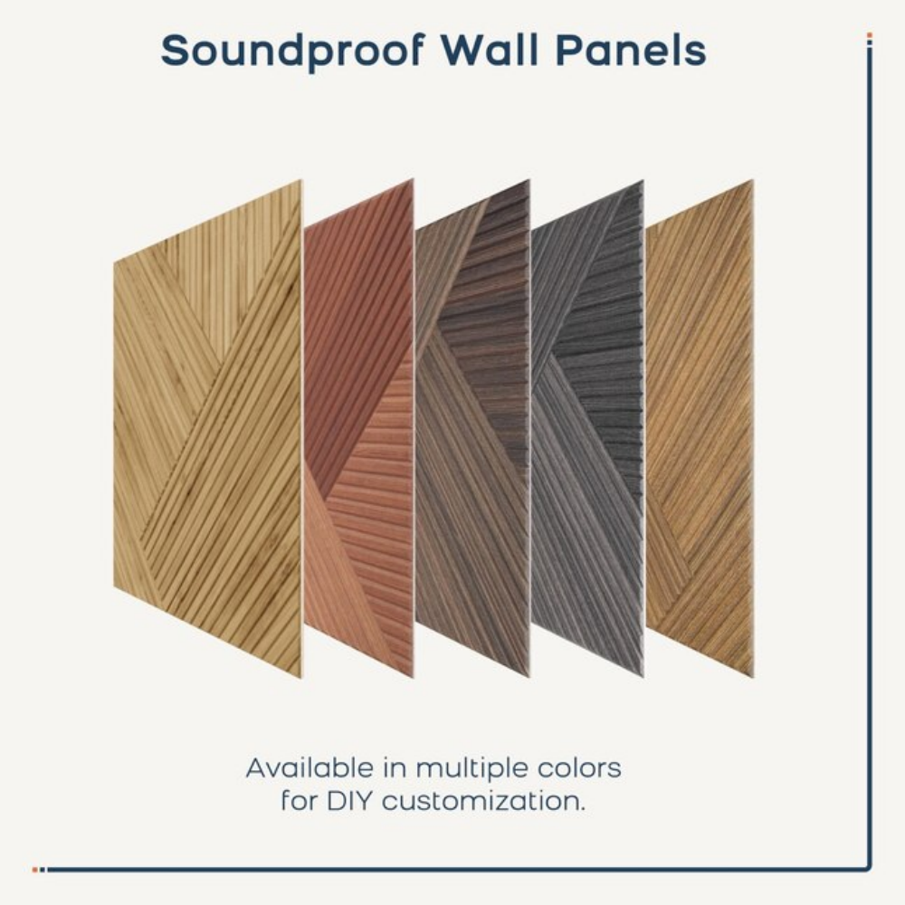 Custom UV printed wood grain polyester fiber acoustic panels for wall and ceiling interior decoration